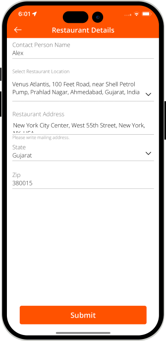 restaurant order details