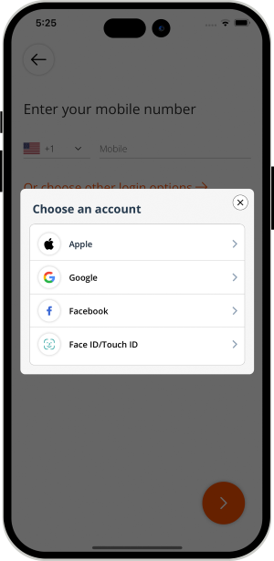 Face ID / Touch ID / Social Media Accounts