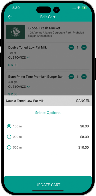user add toppings