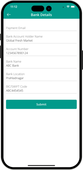 Store update bank details