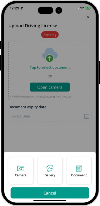 driver upload documents
