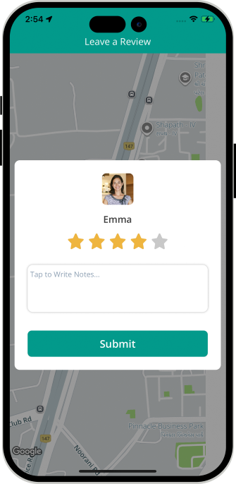 driver rate & review to customer & Store