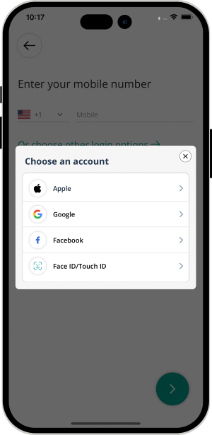 Face ID / Touch ID / Social Media Accounts