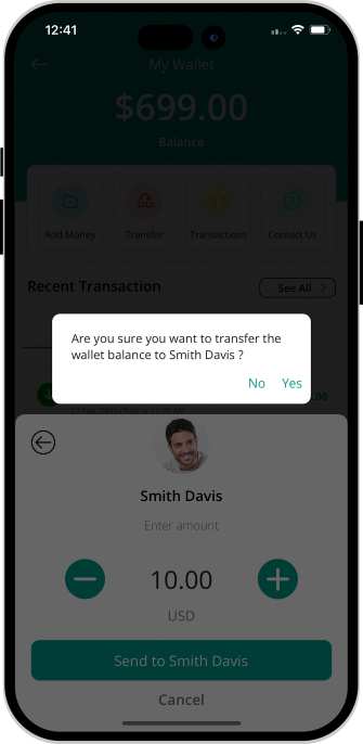 comformation for money transfer