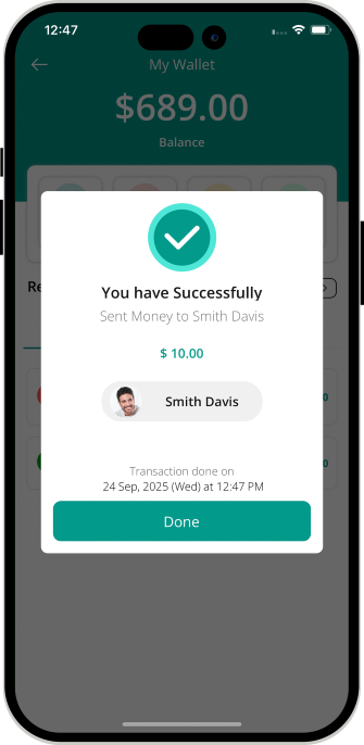 money transfer successfully