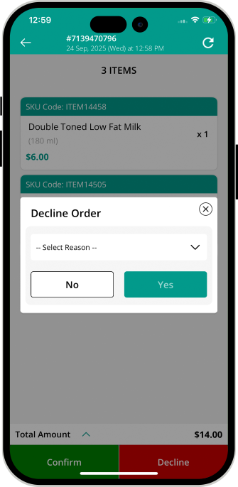 Order cancellation by Store