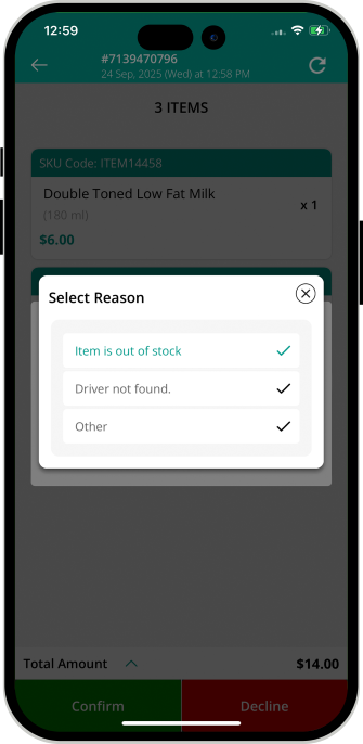Order cancellation by Store