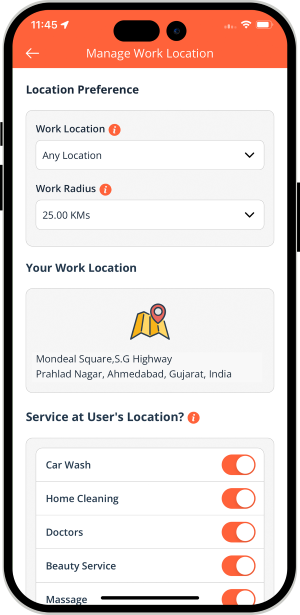 provider manage work location