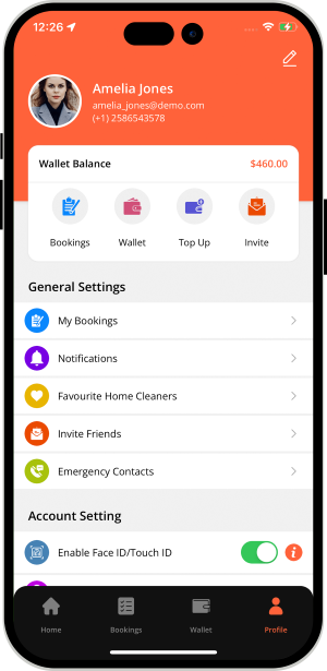 user app menu