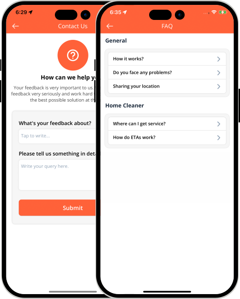 Driver login and registration screen