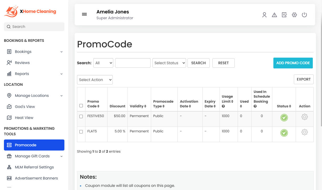 PromoCode Management