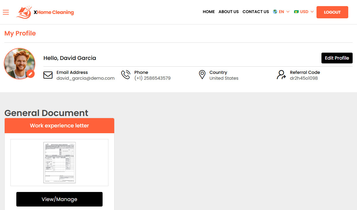 Home Cleaner Profile