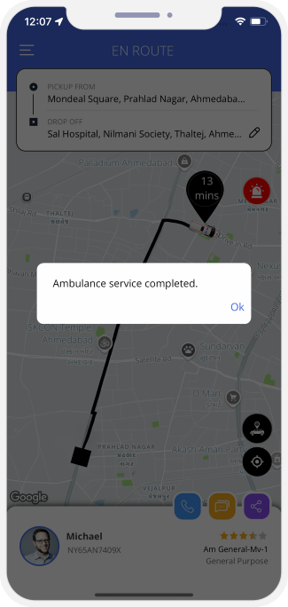 Ambulance service completed
