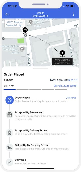 user track the order