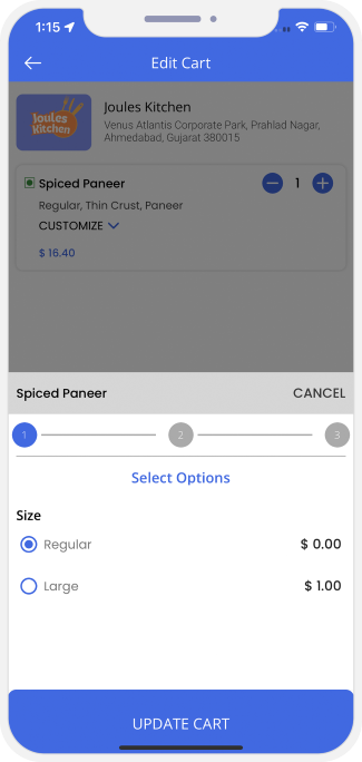 user add toppings