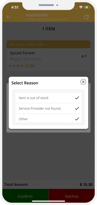 Order cancellation by Store