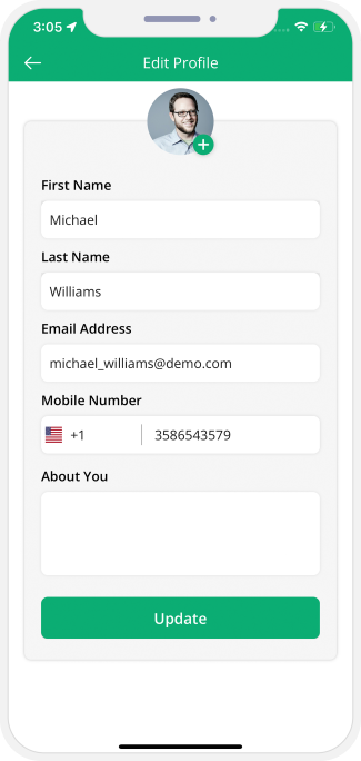 Service provider can update their profile