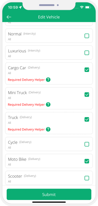 Manage Vehicles