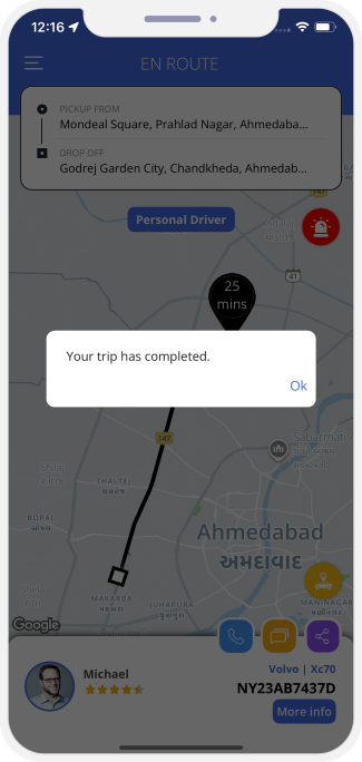Trip completed