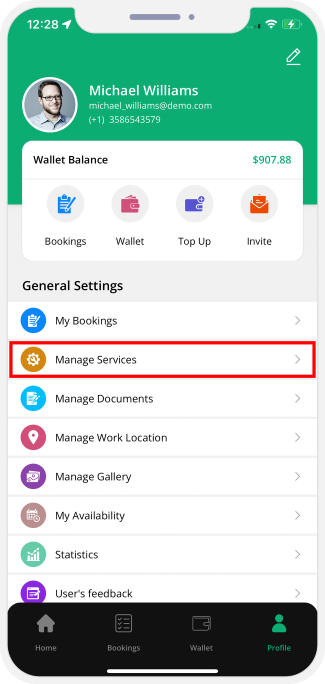 choose service categories
