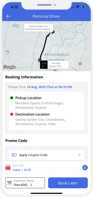 Select booking location
