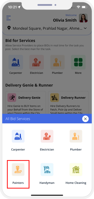 choose service categories