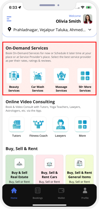 choose service categories