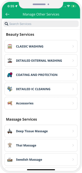 choose service categories