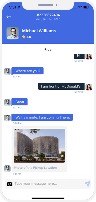 Rider is notified when driver reaches at location