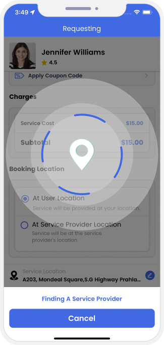 Select booking location