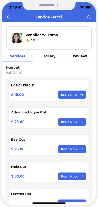 choose service categories