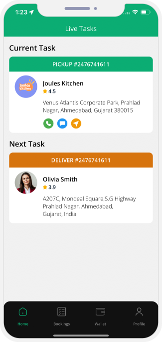 delivery driver see order picup address