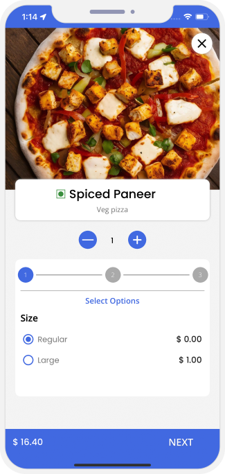 user add food item to basket