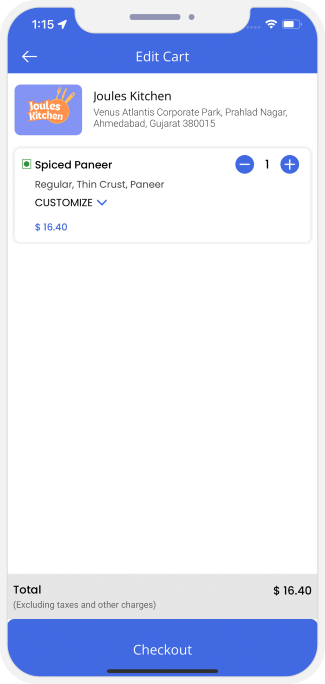 user edite food item