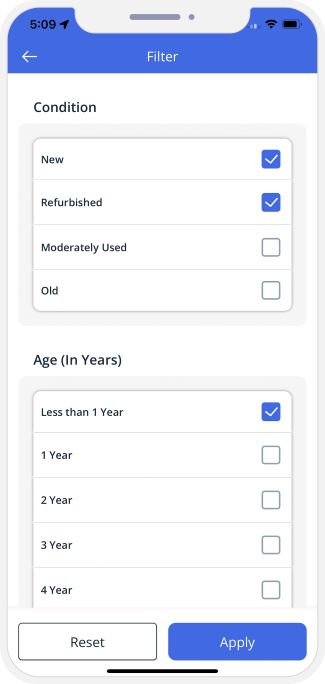 choose service categories
