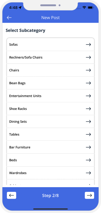 choose service categories