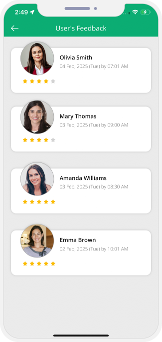 user and provider fives feedback to eachother
