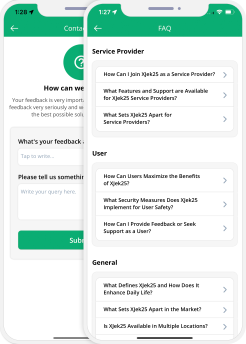 Driver login and registration screen