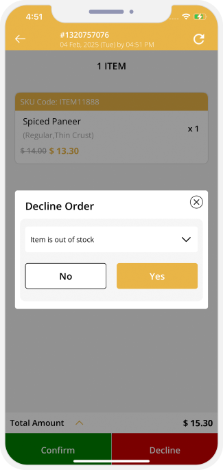 Order cancellation by Store