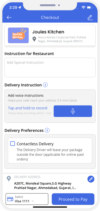 Voice Instruction for Delivery Driver