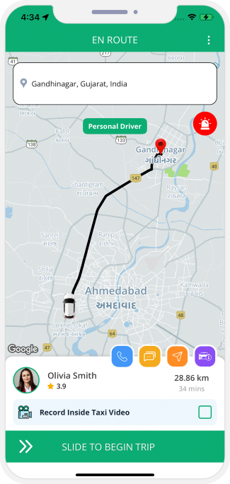 rider get notification for trip started