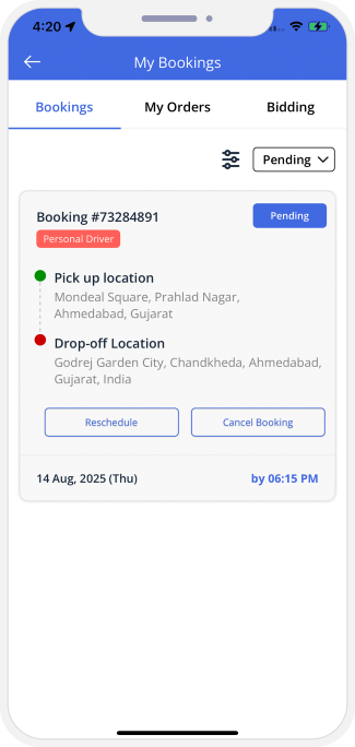 Select booking location