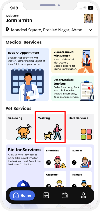 choose service categories