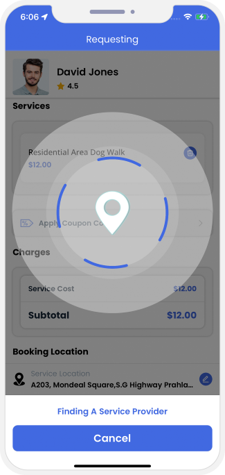 Select booking location