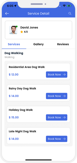 choose service categories