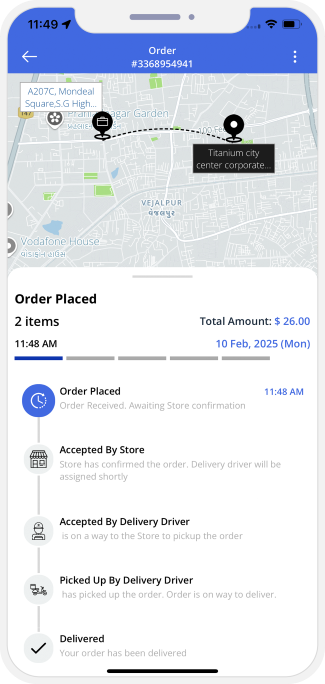 user track the order