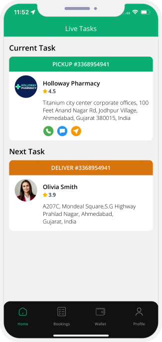 delivery driver see order picup address