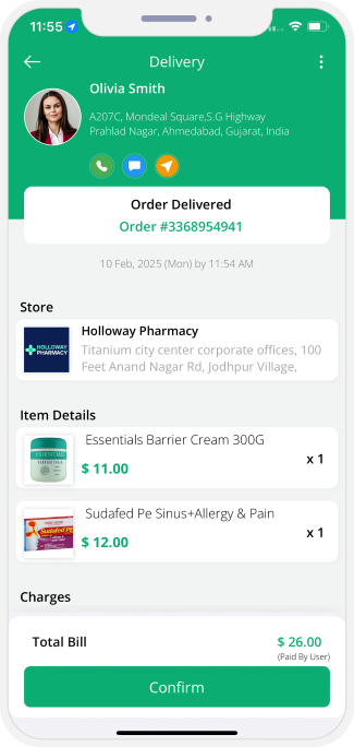 driver see the address of the recipient