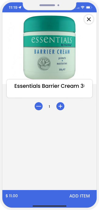 user add food item to basket