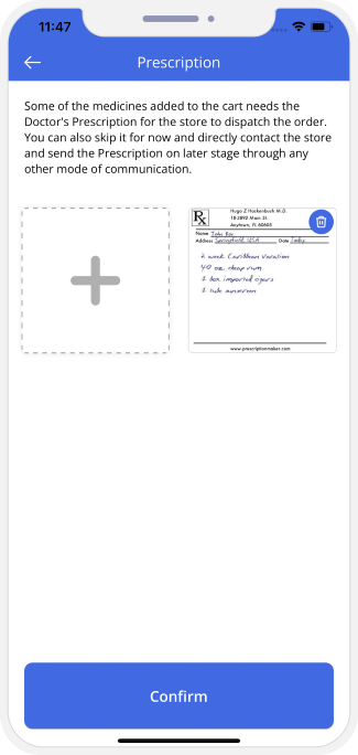 user confirm order to check out